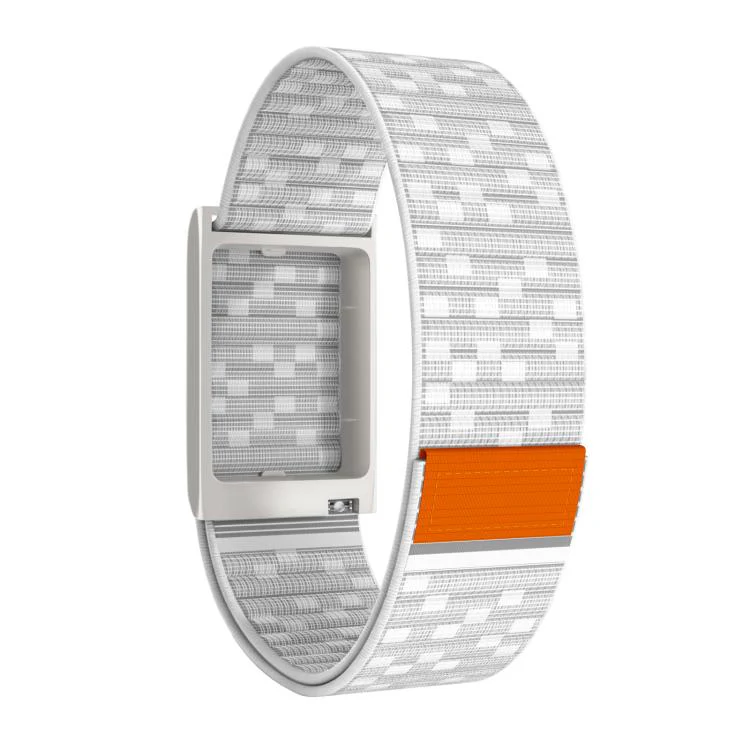 For Amazfit Helio Strap Watch Frame Integrated Nylon Hook and Loop Fastener Watch Band(Seashell White+Silver) - Image 3