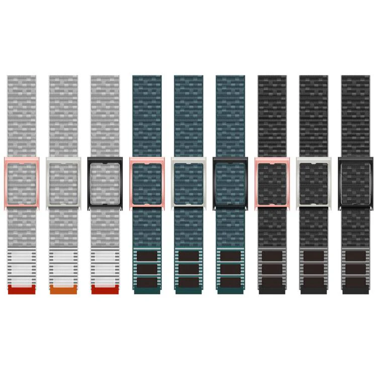 For Amazfit Helio Strap Watch Frame Integrated Nylon Hook and Loop Fastener Watch Band(Seashell White+Silver) - Image 8