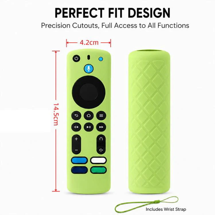 For Amazon Alexa Voice Remote 3rd Gen XDcase 4pcs Soft Silicone Protective Case with Mini Strap(Luminous 4-Color) - Image 3