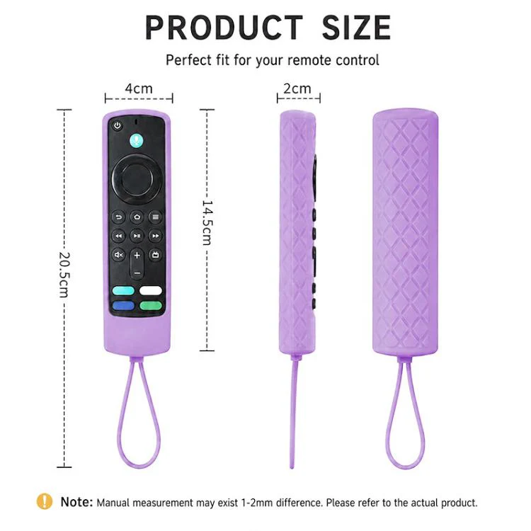 For Amazon Alexa Voice Remote Gen 3/2/1 XDcase 4pcs Thickened Soft Silicone Protective Case with Mini Strap(Luminous Orchid) - Image 2