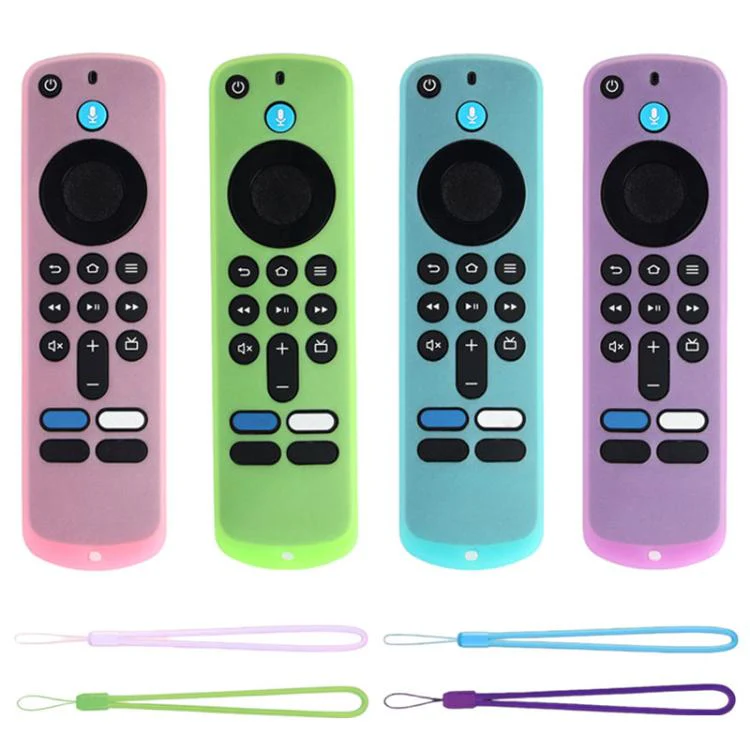 For Amazon Fire TV Stick 4K 2025 Remote XDcase 4pcs Soft Silicone Protective Case with Mini Strap(Luminous 4-Color)
