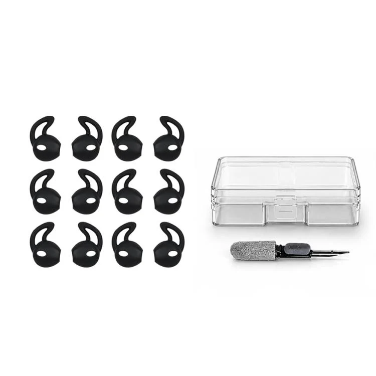 For Apple EarPods XDcase 6 Pairs Silicone Anti-slip Sports Ear Covers Kit, Cleaning Brush Color Random(Black)