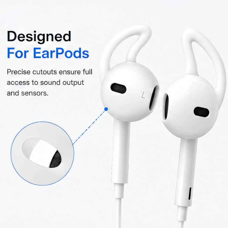 For Apple EarPods XDcase 6 Pairs Silicone Anti-slip Sports Ear Covers Kit, Cleaning Brush Color Random(Black White Transparent) - Image 5