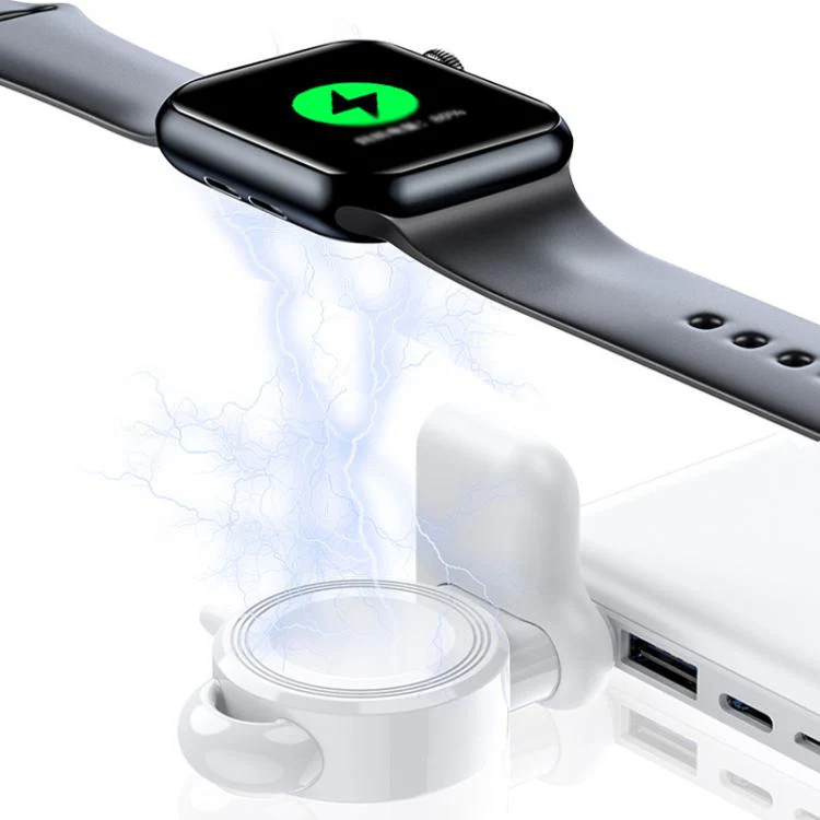 For Apple Watch 1/2/3/4/5/6/7/8/9/10/SE Magnetic Wireless Charger Mini Portable Smart Charger(Black) - Image 3