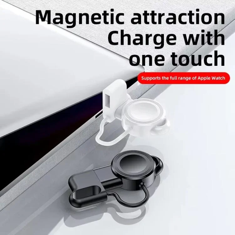 For Apple Watch 1/2/3/4/5/6/7/8/9/10/SE Magnetic Wireless Charger Mini Portable Smart Charger(White) - Image 8