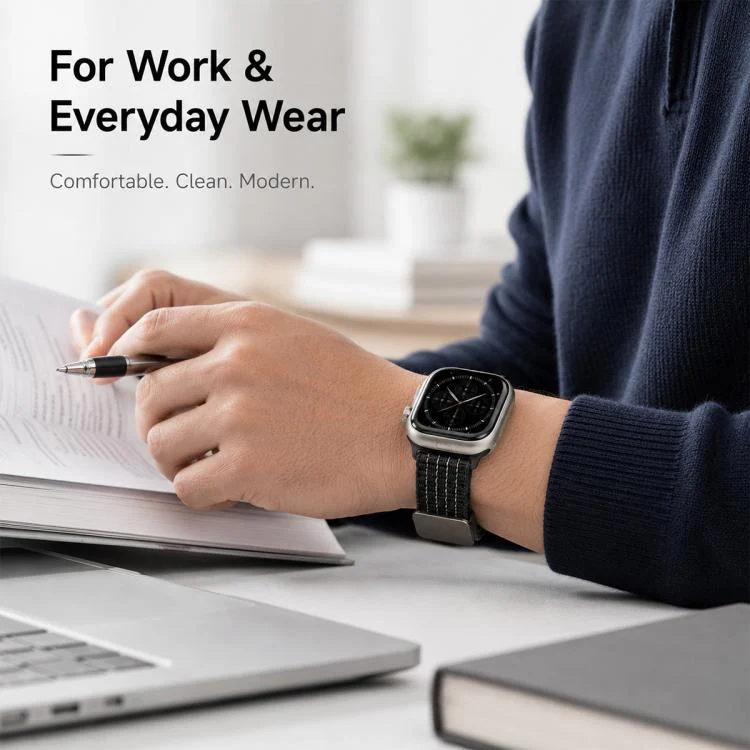 For Apple Watch 38 / 40 / 41 / S11 42mm xDfind Magnetic Buckle Nylon Woven Watch Band(Blue) - Image 10