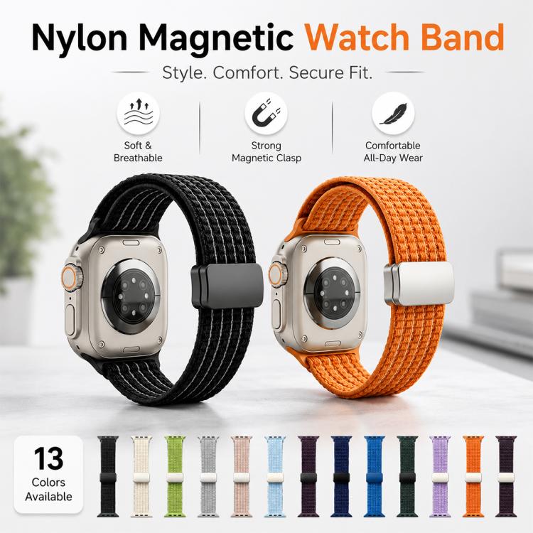 For Apple Watch 38 / 40 / 41 / S11 42mm xDfind Magnetic Buckle Nylon Woven Watch Band(Blue) - Image 9