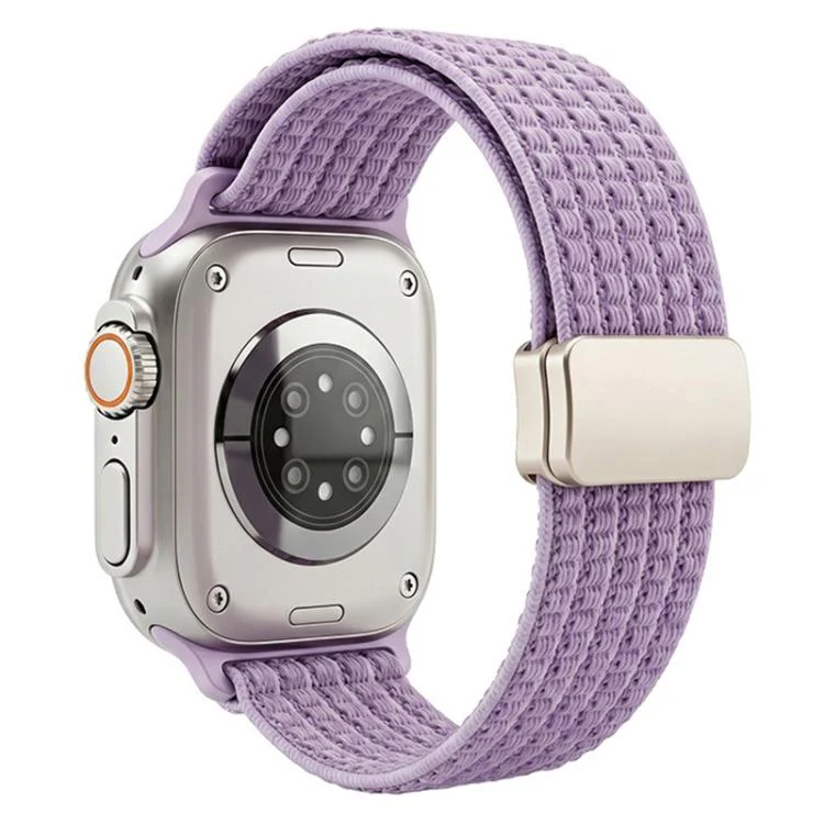 For Apple Watch 38 / 40 / 41 / S11 42mm xDfind Magnetic Buckle Nylon Woven Watch Band(Purple)