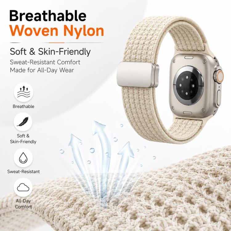 For Apple Watch 38 / 40 / 41 / S11 42mm xDfind Magnetic Buckle Nylon Woven Watch Band(Purple) - Image 5
