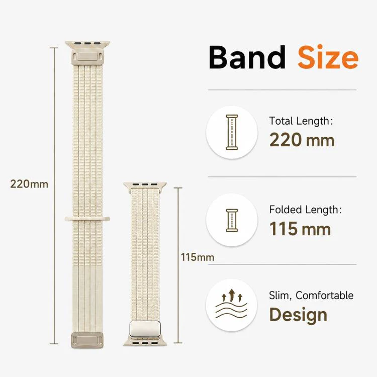 For Apple Watch 38 / 40 / 41 / S11 42mm xDfind Magnetic Buckle Nylon Woven Watch Band(Purple) - Image 7