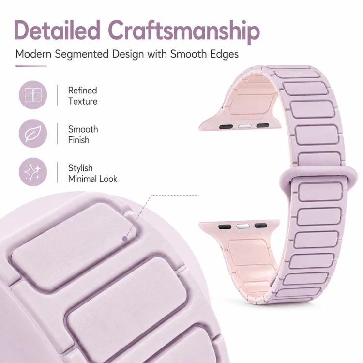 For Apple Watch 38 / 40 / 41 / S11 42mm xDfind Three Beads Magnetic Silicone Watch Band(Mint Green + Starlight) - Image 5