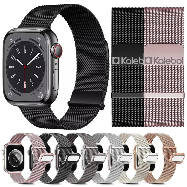 For Apple Watch 42mm / 41mm / 40mm / 38mm Kalebol Double Link Milanese Double Magnetic Stainless Steel Watch Band(Gray) - Image 7