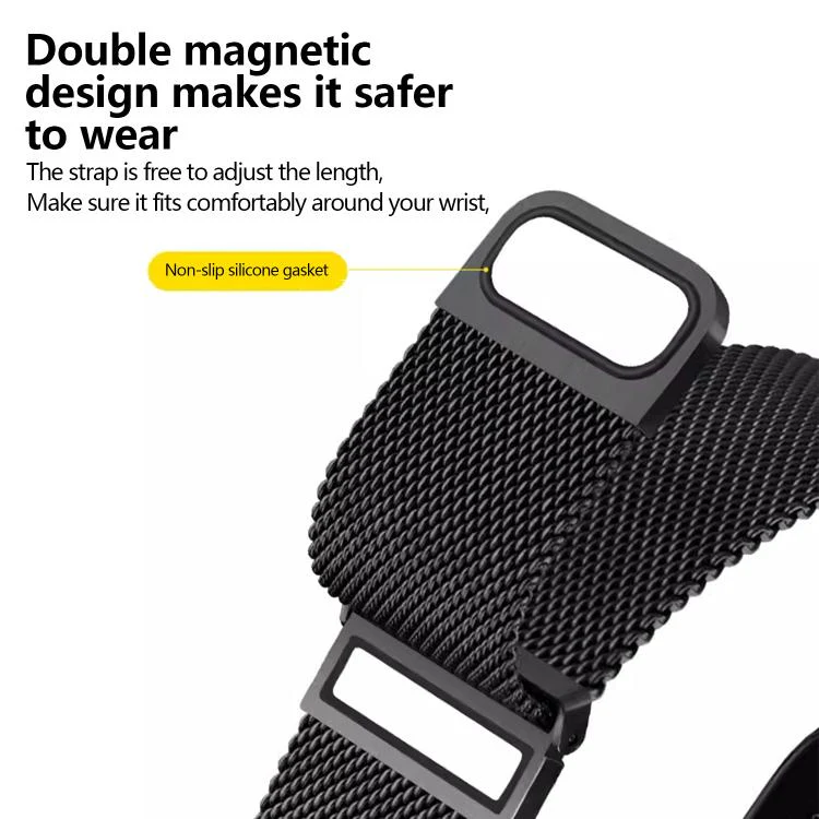 For Apple Watch 42mm / 41mm / 40mm / 38mm Kalebol Double Link Milanese Double Magnetic Stainless Steel Watch Band(Starlight) - Image 5