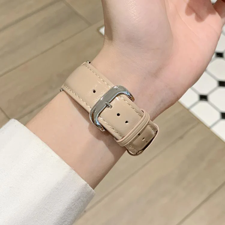 For Apple Watch 42mm / 41mm / 40mm / 38mm Oil Waxed Genuine Leather Pin Buckle Watch Band(Beige) - Image 3