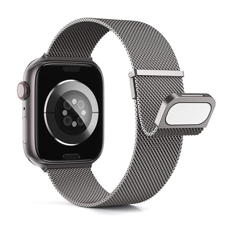 For Apple Watch 46mm / 49mm / 45mm / 44mm Kalebol Double Link Milanese Double Magnetic Stainless Steel Watch Band(Gray) - Image 2