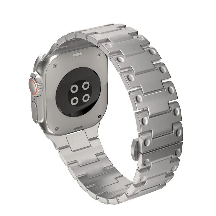 For Apple Watch 46mm / 49mm / 45mm / 44mm Mechanical-Style Butterfly Clasp Metal Watch Band(Titanium) - Image 3