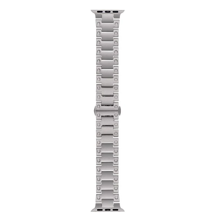 For Apple Watch 46mm / 49mm / 45mm / 44mm Mechanical-Style Butterfly Clasp Metal Watch Band(Titanium) - Image 4