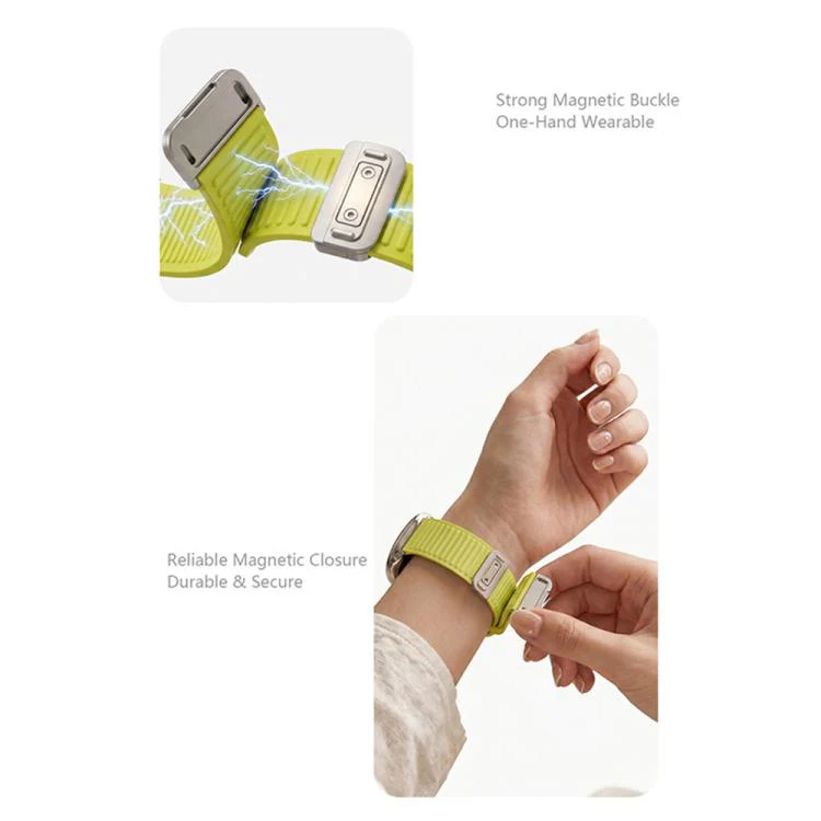 For Apple Watch 46mm / 49mm / 45mm / 44mm Mountain Pattern Loop Magnetic Buckle Silicone Watch Band(Green) - Image 4