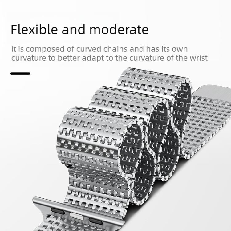 For Apple Watch 46mm / 49mm / 45mm / 44mm Pin-Chain Milanese Magnetic Watch Band(Graphite) - Image 4
