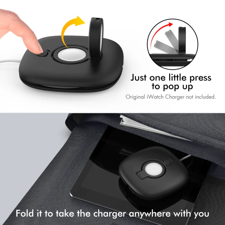 For Apple Watch AhaStyle PT126 Storage Folding Stand Plastic Charging Holder(White) - Image 4