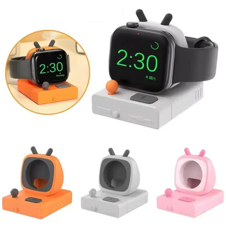 For Apple Watch Desktop Stand Silicone Base, Without Charger(Orange) - Image 2