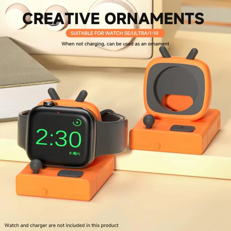 For Apple Watch Desktop Stand Silicone Base, Without Charger(Orange) - Image 3
