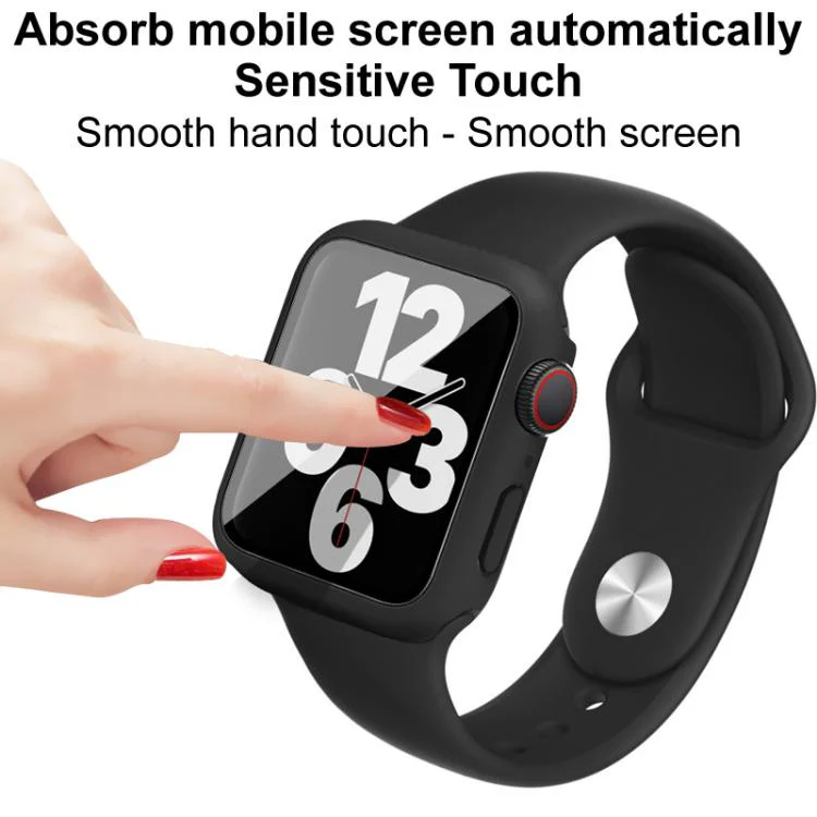 For Apple Watch SE 1/2/3/Series 4/5/6 40mm imak Integrated Case and Film with Silicone Strap(Dark Green) - Image 7