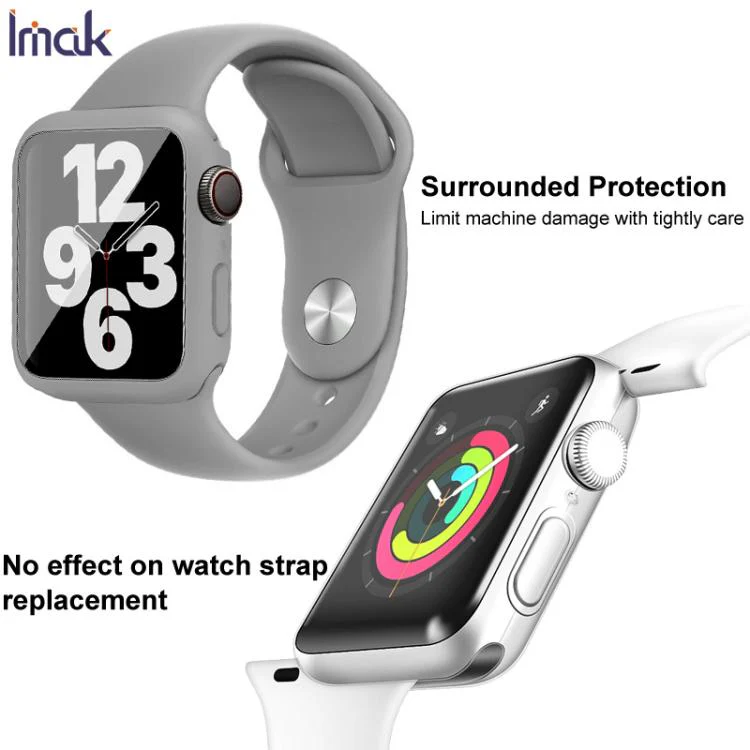 For Apple Watch SE 1/2/3/Series 4/5/6 40mm imak Integrated Case and Film with Silicone Strap(Dark Green) - Image 9