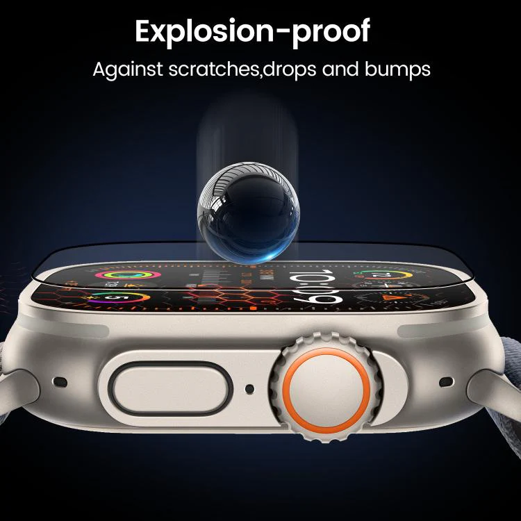 For Apple Watch Series 6 / 5 / 4 / SE 44mm Easy Install Box Dust-Free Screen-printed Tempered Glass Film(Transparent + Black Edge) - Image 3