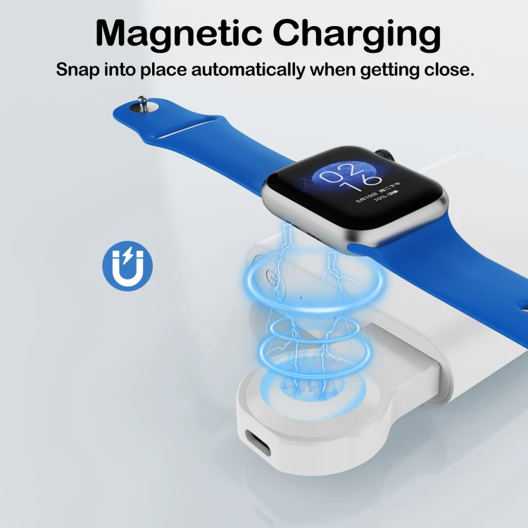 For Apple Watch Series A13 Portable Wireless Charger(White) - Image 2
