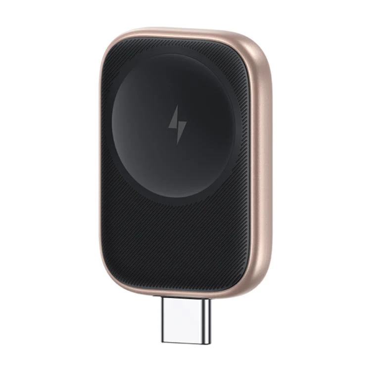 For Apple Watch Series USAMS CD247 USB-C / Type-C Plug Portable Watch Wireless Charger(Desert Gold)