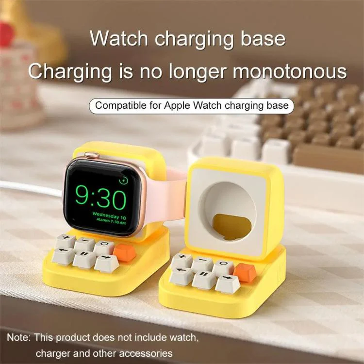 For Apple Watch Typewriter Style Stand Wireless Charging Silicone Base(Purple) - Image 2