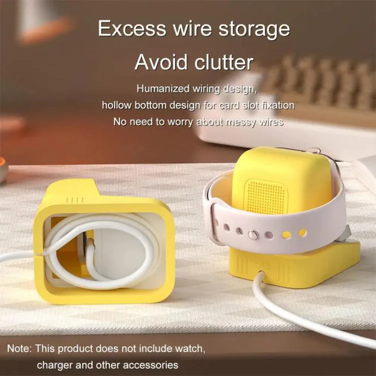 For Apple Watch Typewriter Style Stand Wireless Charging Silicone Base(Yellow) - Image 6