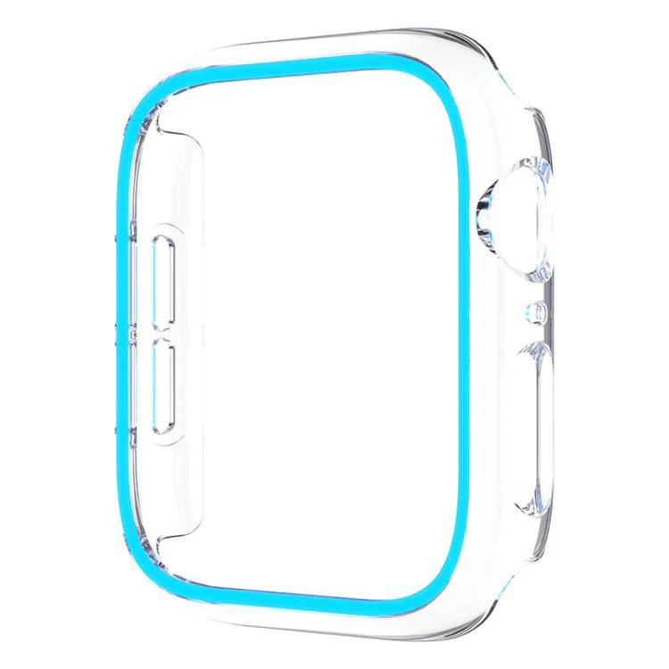 For Apple Watch Ultra 3 / 2 / 1 49mm XDfind Transparent Luminous Half Coverage Hollow PC Watch Case(Blue) - Image 2