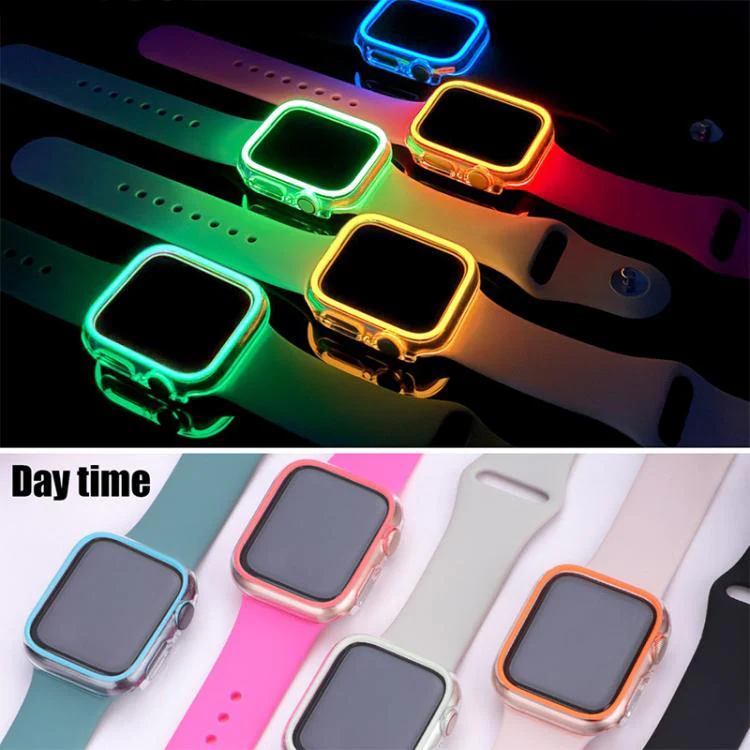 For Apple Watch Ultra 3 / 2 / 1 49mm XDfind Transparent Luminous Half Coverage Hollow PC Watch Case(Blue) - Image 5