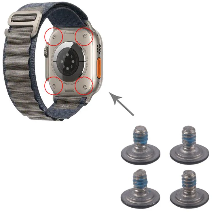 For Apple Watch Ultra 3 / Ultra 2 49mm Bottom Cover Screws Set (Black) - Image 5