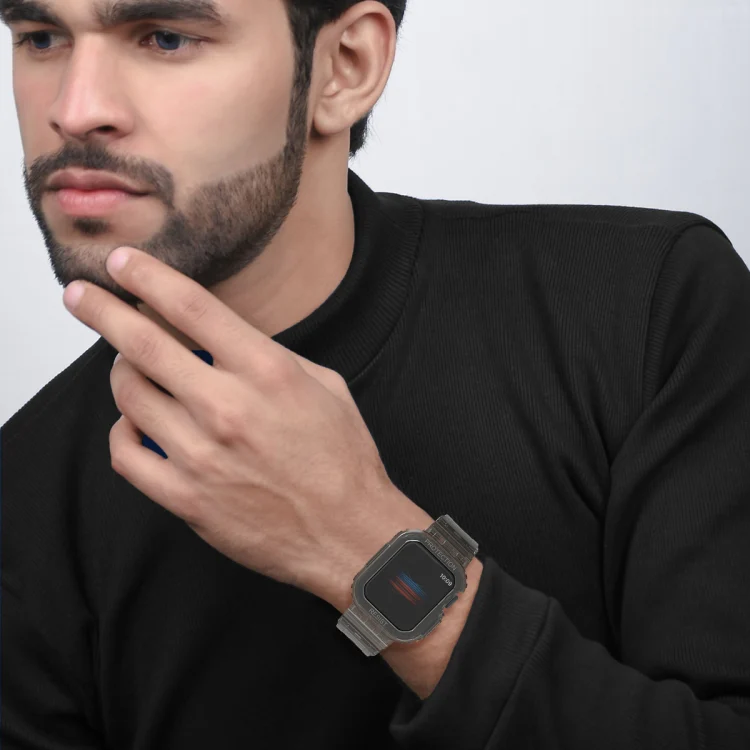 For Apple Watch Ultra 49mm Armor Integrated TPU Watch Band(Transparent Black) - Image 6