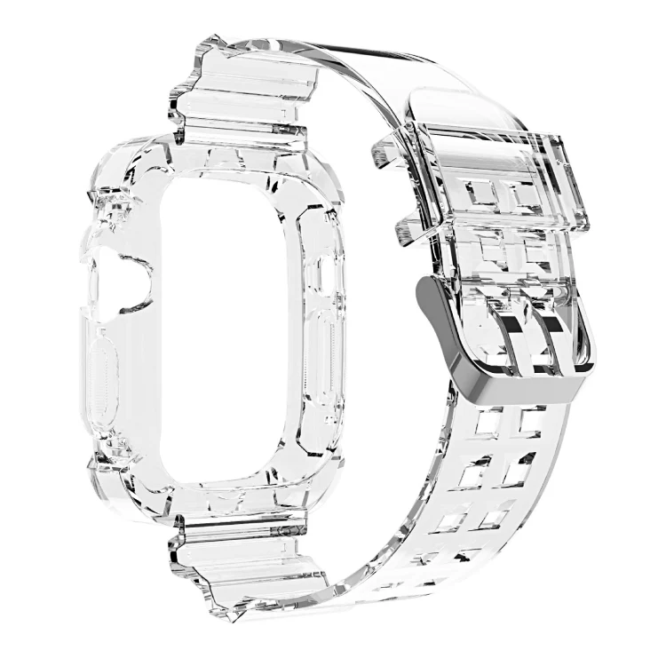 For Apple Watch Ultra 49mm Glacier Transparent TPU Integrated Watch Band(Orange) - Image 4