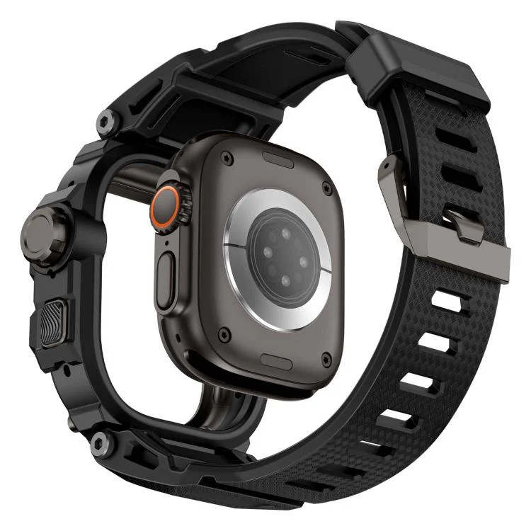 For Apple Watch Ultra3 / Ultra2 / Ultra 49mm Metal Connector Case Integrated TPU Watch Band(Black) - Image 5
