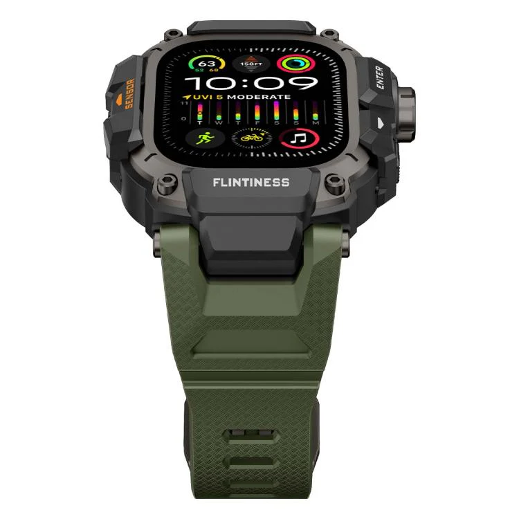 For Apple Watch Ultra3 / Ultra2 / Ultra 49mm Metal Connector Case Integrated TPU Watch Band(Green) - Image 3