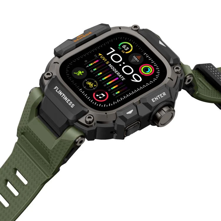 For Apple Watch Ultra3 / Ultra2 / Ultra 49mm Metal Connector Case Integrated TPU Watch Band(Green) - Image 4
