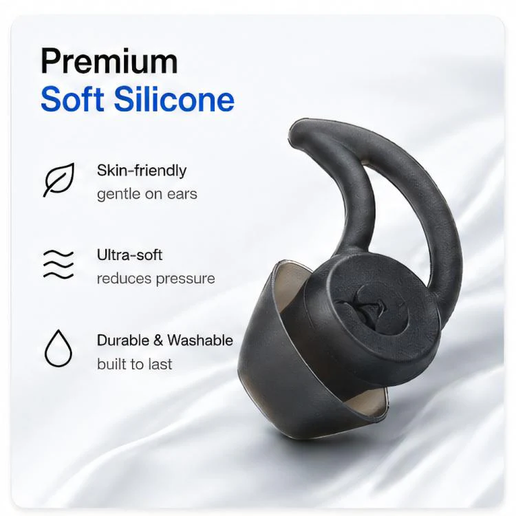 For BOSE QC30 / QC20 / QC20i XDcase 3 Pairs Replacement Silicone Ear Tips with Wing, S/M/L Size(Transparent Black) - Image 2