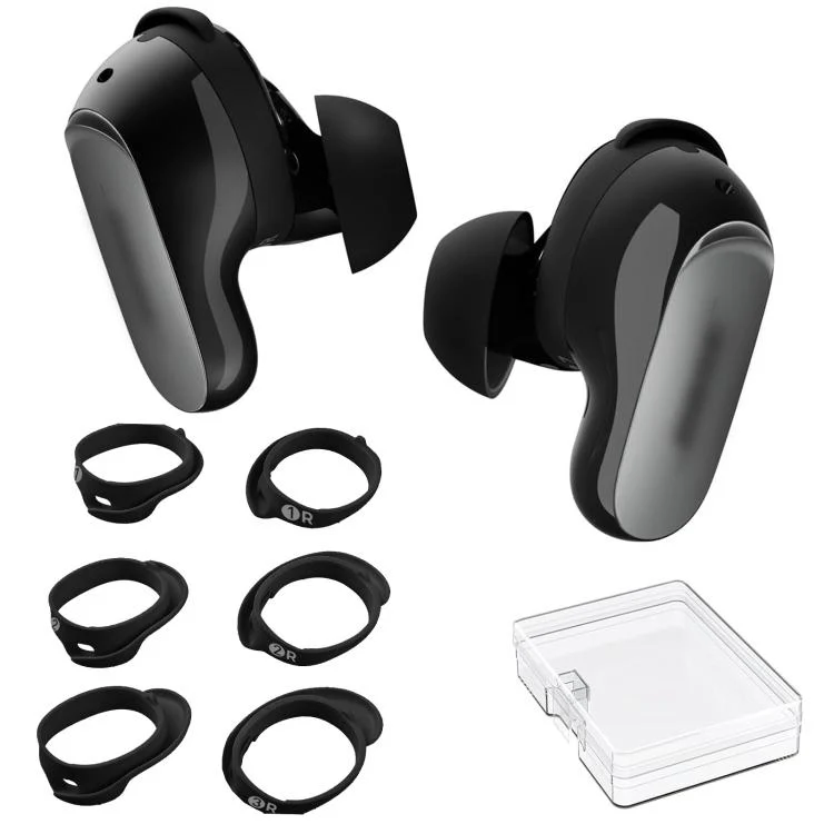 For Bose QuietComfort Ultra / Ultra 2 AhaStyle WG197 3pairs Silicone Ear Hooks Anti-Slip Ear Wings Loops(Black)