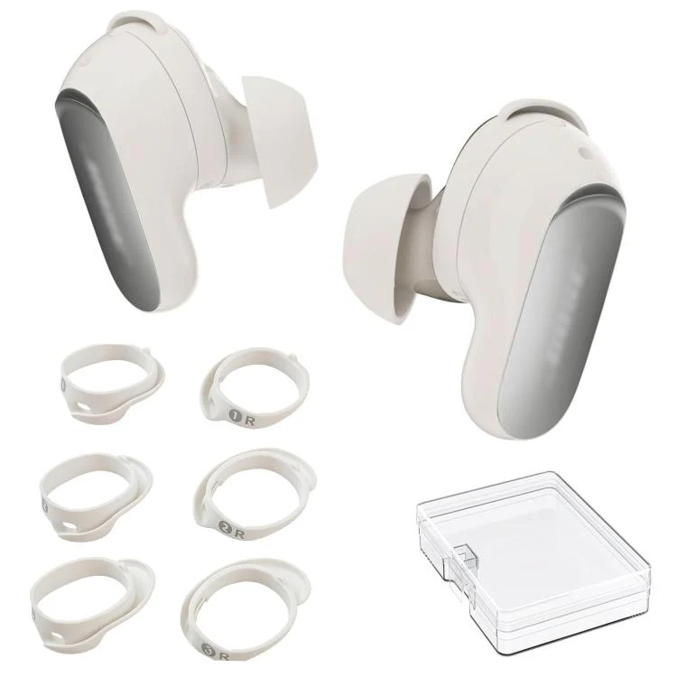 For Bose QuietComfort Ultra / Ultra 2 AhaStyle WG197 3pairs Silicone Ear Hooks Anti-Slip Ear Wings Loops(White)