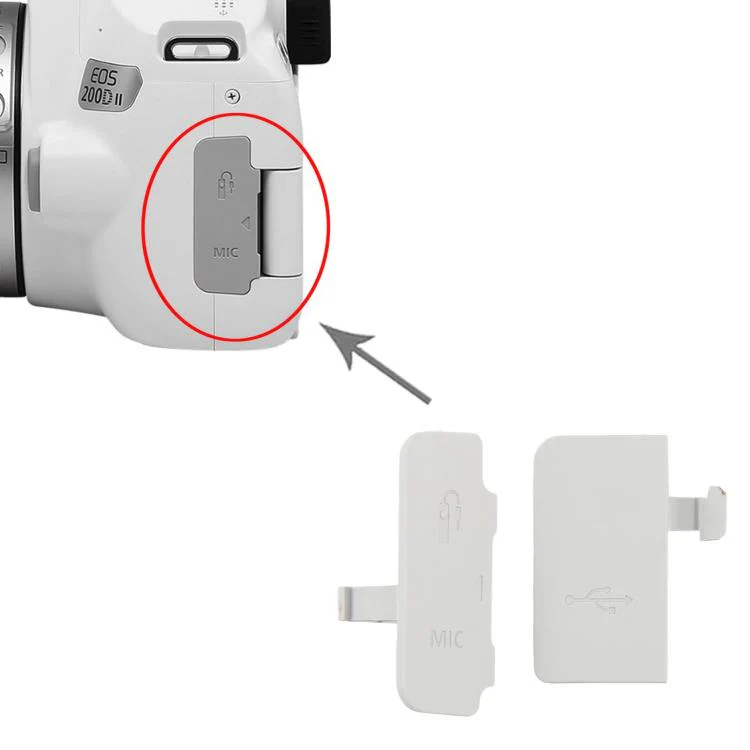 For Canon EOS 200D / EOS 200D II / EOS 250D 2 in 1 USB Cover Cap (White) - Image 5