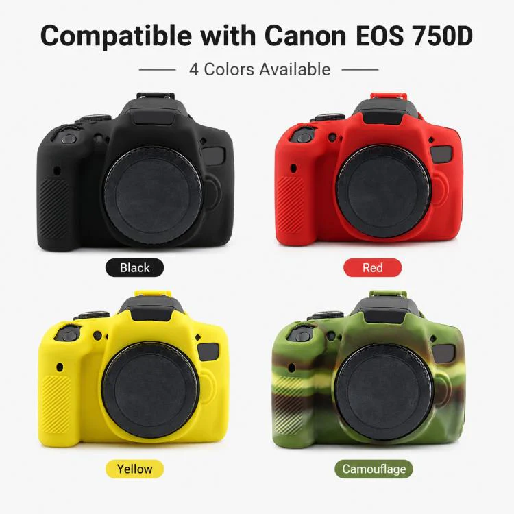 For Canon EOS 750D Soft Silicone Camera Protective Case(Red) - Image 2