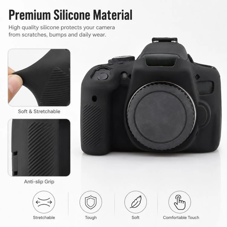 For Canon EOS 750D Soft Silicone Camera Protective Case(Yellow) - Image 3