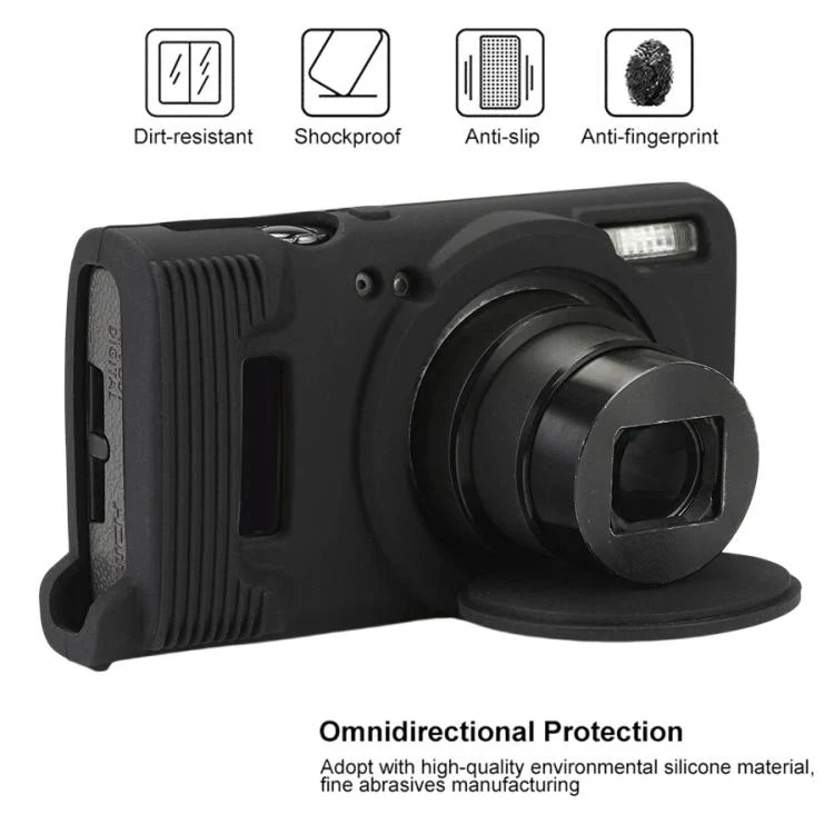 For Canon PowerShot ELPH 360 HS / IXY 650 Soft Silicone Camera Protective Case(Black) - Image 4