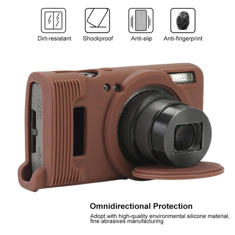 For Canon PowerShot ELPH 360 HS / IXY 650 Soft Silicone Camera Protective Case(Coffee) - Image 4