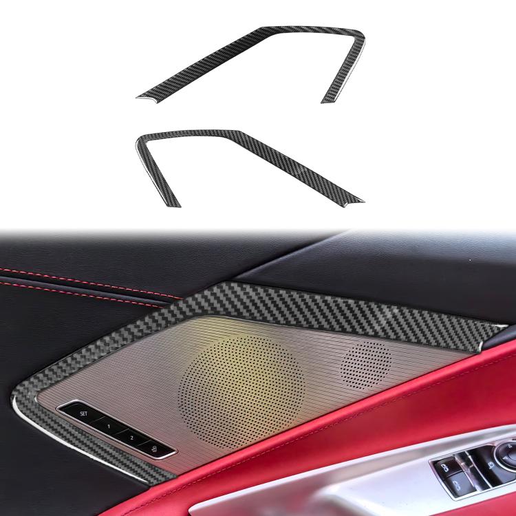 For Chevrolet Corvette C8 2pcs /Set Car Door Speaker Frame Sticker(Black) - Image 2